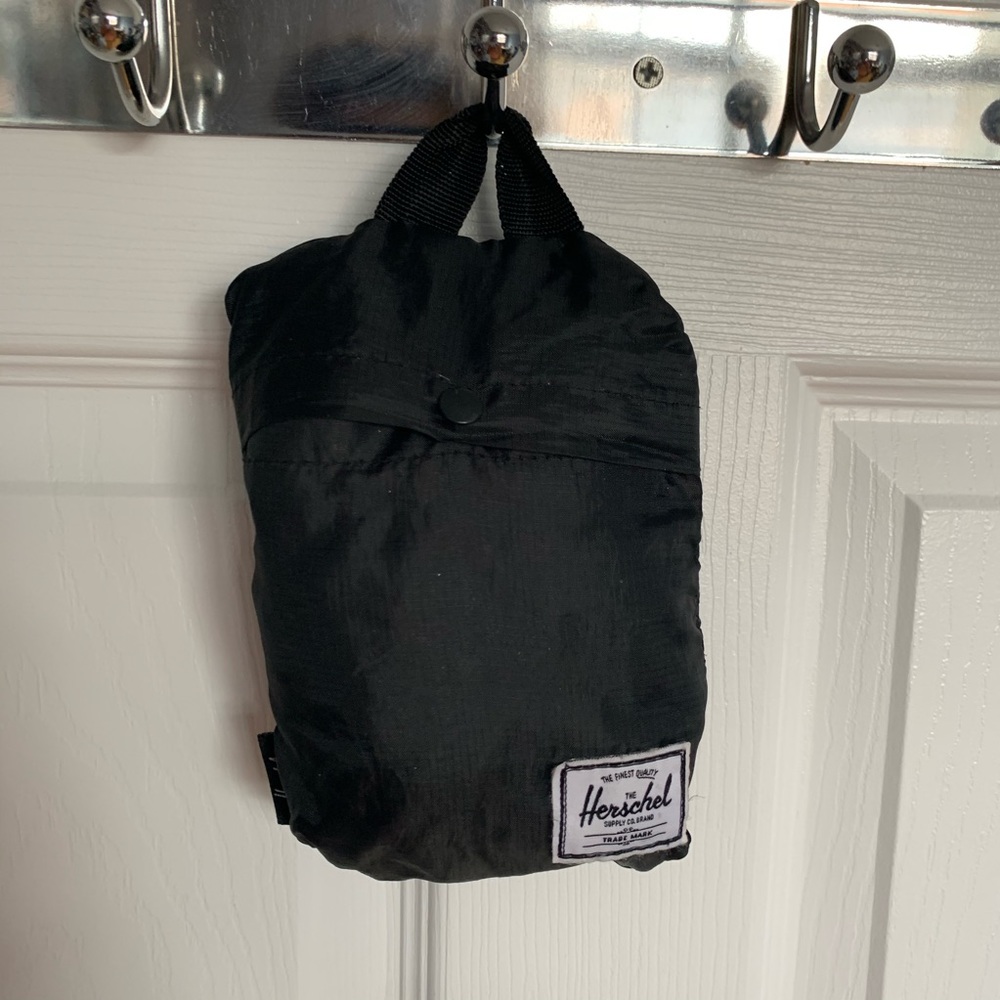 Herschel Black packable duffle bag